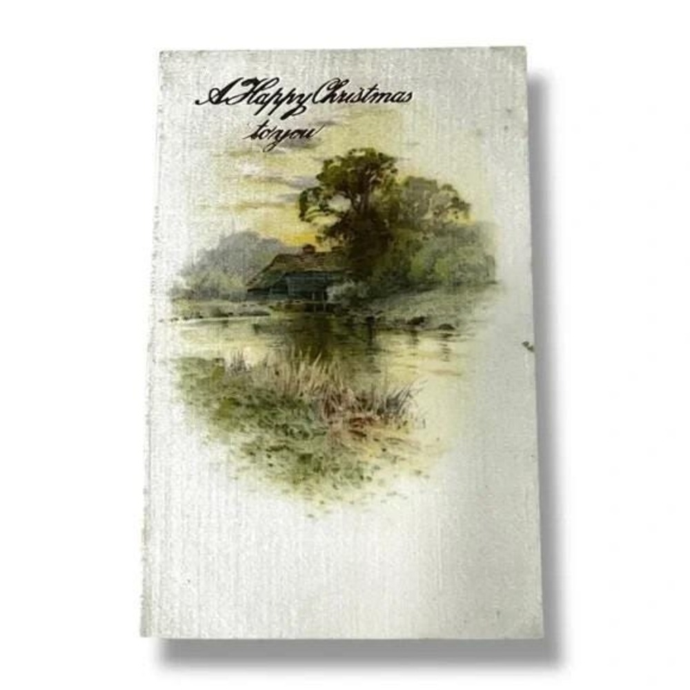 Postcard A Happy Christmas to You Tucks Christmas Satin Series 8955 C265